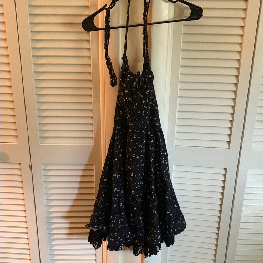 Hot Topic Black Sequin Halter Sundress